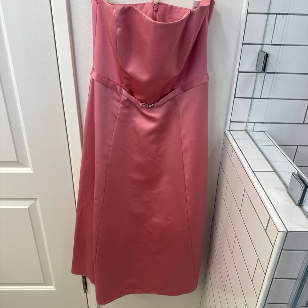 Elegant Pink Strapless Dress